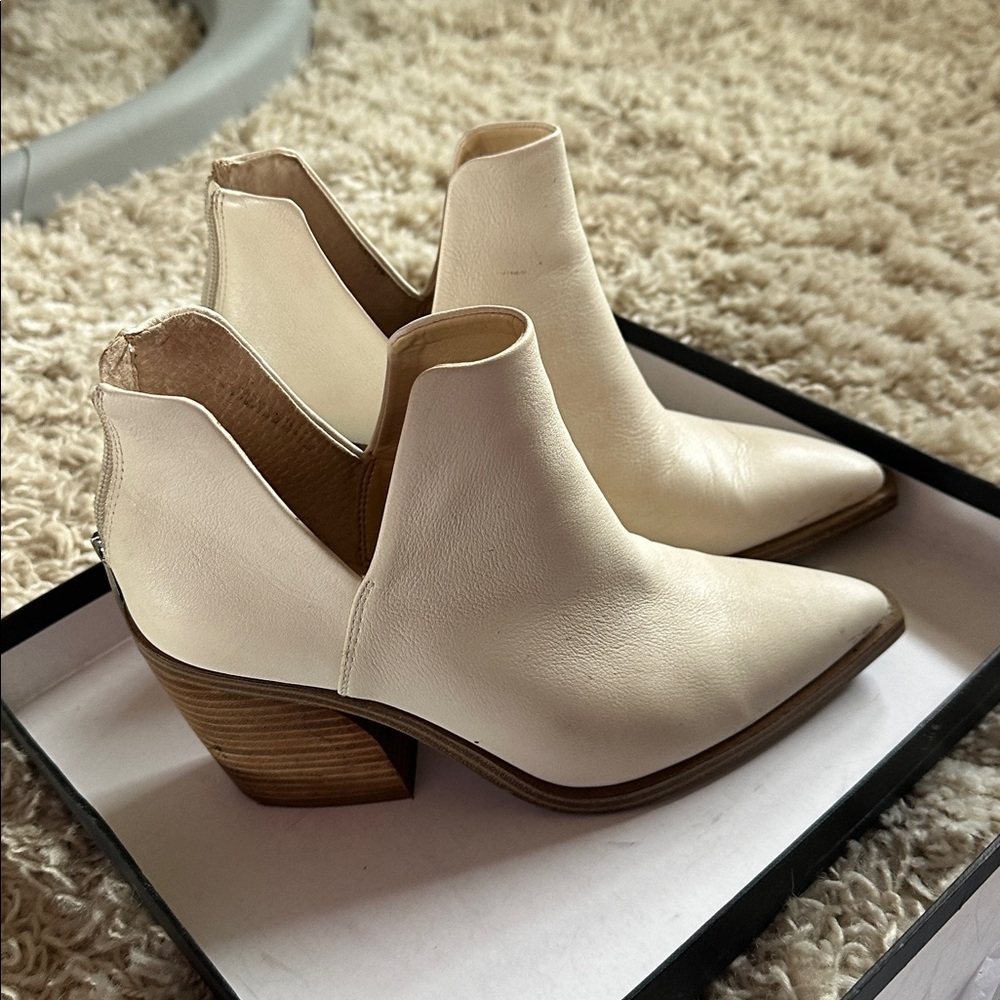 Vince camuto white cream booties